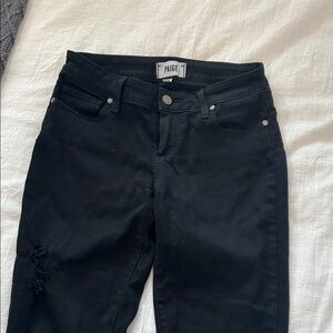 PAIGE Women's Jet Black Skinny Jeans